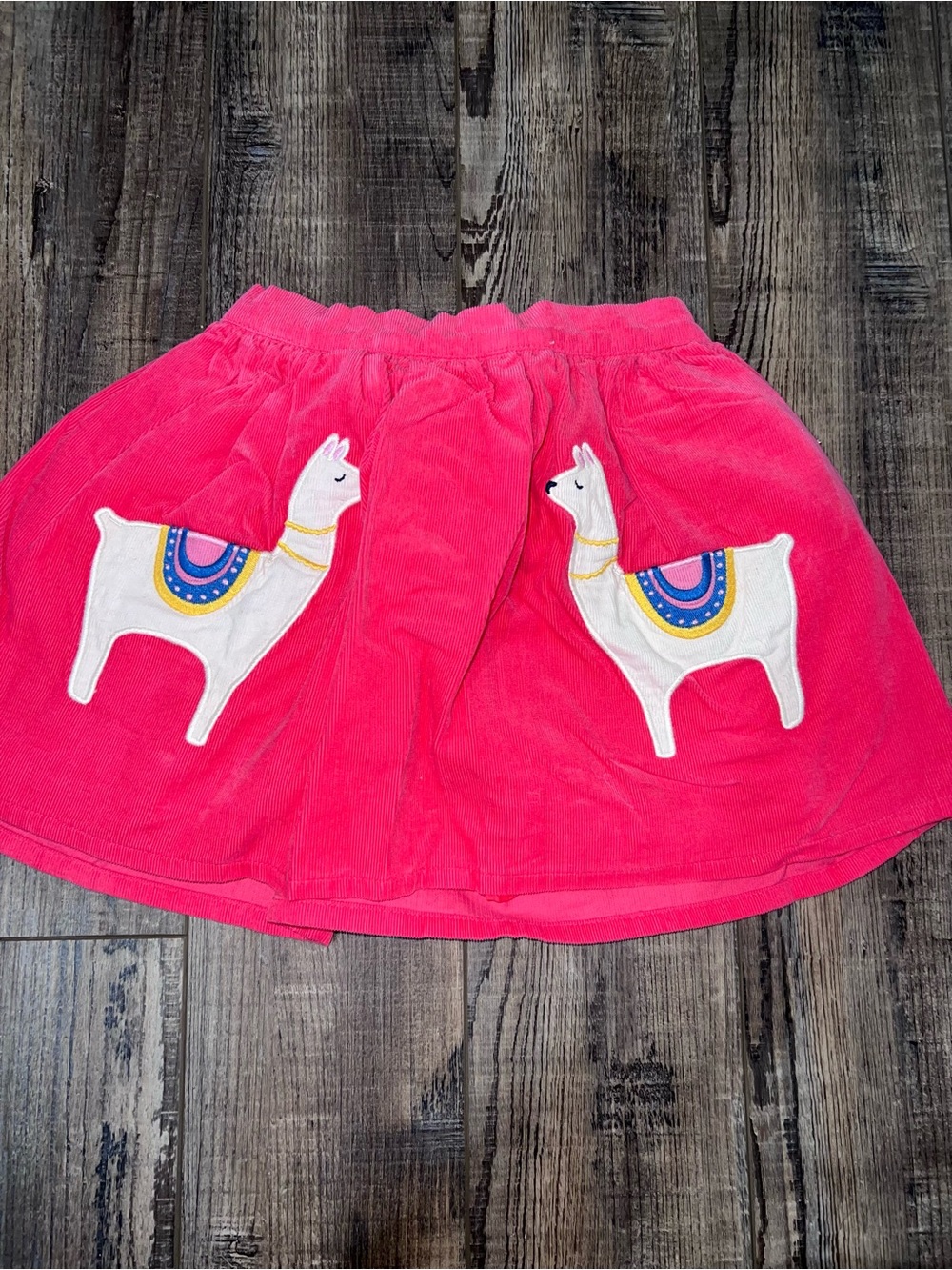 Mini Boden Girls' Corduroy Skirt with Llama Appliques